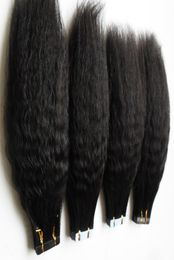 Extensions de cheveux humains crépus droits, 80 pièces, 200G, 10 à 26 pouces, yaki grossier, Double face, cheveux naturels naturels, PU Hair Extensio7385133