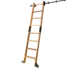 KINMADE 33ft 66ft Rustic Black Sliding Library Ladder Hardware Kit Quiet Glide Rolling Hook2019682