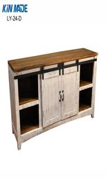 Kinmade – Mini armoire Double, quincaillerie pour porte de grange, système de porte coulissante en bois à piste plate, Kit4063434