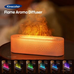 KINSCOTER RGB flamme arôme diffuseur humidificateur d'air ultrasons Cool brumisateur brumisateur LED huile essentielle feu lampe Difusor cadeau 240104