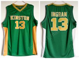 Kinston High School 13 Brandon Ingram Jerseys Men Green Sport Ingram Basketball Jerseys Uniform Groothandel Laagste prijs