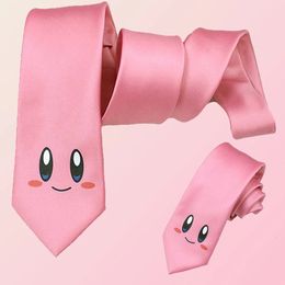 Kirbby Cosplay Role Play Tie Anime Game Costume Accessoires Adulte Pink Necktie Fantasy Fancy Discion Party Propts Gifts Decor240409