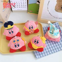 Kirby Keychain Kawaii Pluche Cartoon Soft PP Cotton Doll Toys Kirby Cute Plush Keychain Hanger For Children Girls Gifts Y240415