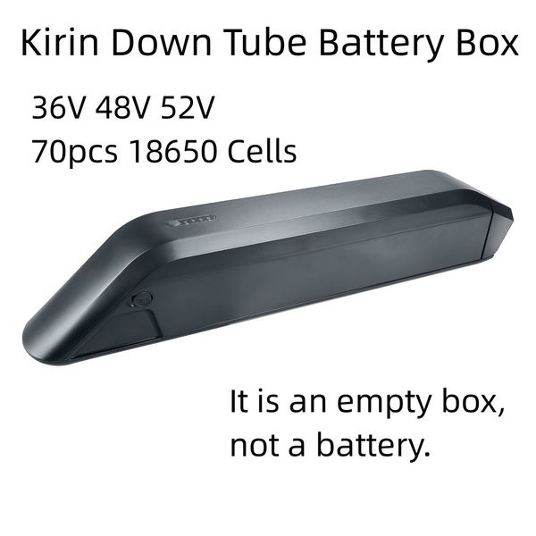 Caja de batería de tubo inferior Kirin-7, caja de batería vacía de 36V, 48V y 52V con soporte de celda 18650 de 70 Uds.
