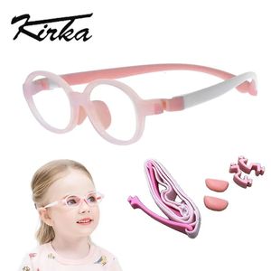 Kirka Optical Kinderbrilmonturen TR90 Flexibele kindersiliconen babybril rubber roze unisex 240313