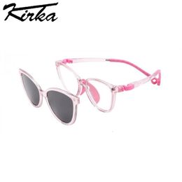 Kirka Zonnebril voor Kind Jongen Meisje Brillen UV400 Beschermen Gepolariseerde Bril Kind Magnetische zonnebril Mode Verstelbare 240226