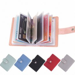 Kismis 1PC Vrouwen Mannen Lederen 26 Slots ID Creditcardhouders RFID Blocking Wallet Case Pocket Bag D1At #
