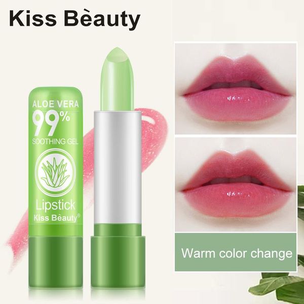Kiss Beauty Aloe Vera Moist Lipstick Température Changement de couleur Lady Long Lasting Lip Moisturizer Jelly Balm