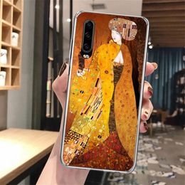 Kiss by Gustav Klimt Desig Case de téléphone souple pour Huawei P30 P40 P20 P50 P10 Lite Mate 40 30 20 10 Pro Patché