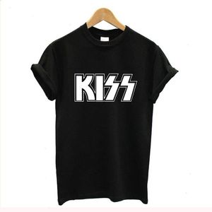 Kiss End Of Womens T-shirt The Road Tour Mujeres Rock Band Letra suelta Casual Black Streetwear Tops Mujer