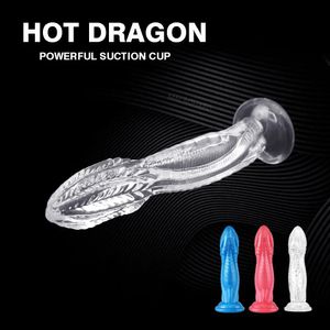 Baiser de Dragon Énorme Pénis Bleu Orgasme Puissant Outils Érotiques avec Ventouse Anal Sex Toy Joueur Avancé Réaliste Dragon Gode 240126