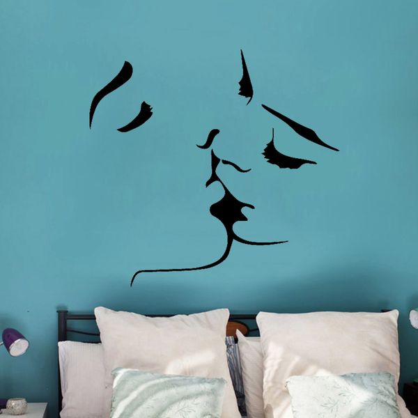 Beso pegatinas de pared para dormitorio decoración del hogar amante romántico vinilo pared calcomanías decoración sala de estar sofá Fondo pared Y559