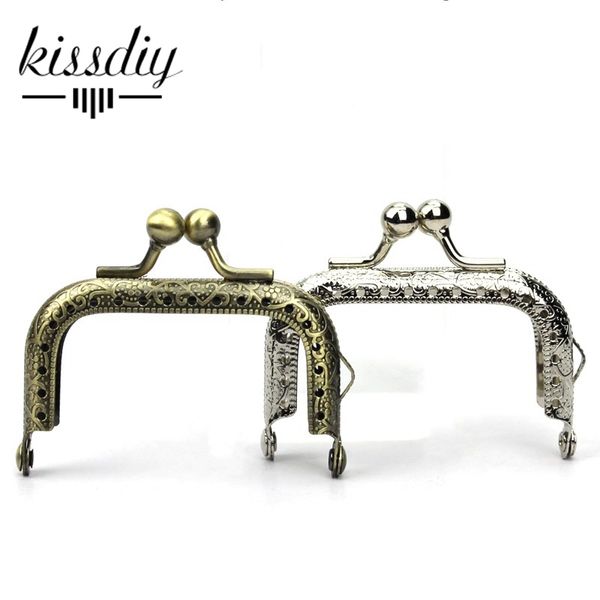 Kissdiy 10 PCS 6.5cm Silver Antique Bronze Metal Frame de bolso Pequeño beso de beso mando Handware de bolsa de bricolaje de bricolaje