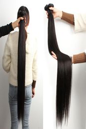 KISSHAIR 28 30 32 34 pouces remy cheveux humains brésiliens 3 pièces extension de cheveux alignés par cuticule droite non transformés cheveux indiens bruts bundl1486045
