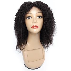 KISSHAIR 4x4 dentelle fermeture perruque afro crépus bouclés perruque de cheveux humains pour les femmes dentelle transparente brésilienne couleur naturelle Remy cheveux pré-Plu223C