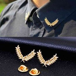 Kissewife mode pak shirt kraag tarwe oor broche driedimensionale pins paren sieraden mannen en vrouwen