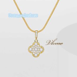 Kisswife groothandel koper zirkoon klaver 18k goud vergulde diamant bloem ketting vrouwen sieraden