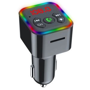 Kit de coche inalámbrico Bluetooth, cargador de coche USB Dual manos libres, pantalla LCD, 1224V, encendedor de cigarrillos, MP3, música, tarjeta TF, disco U