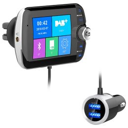 Kit Car Bluetooth FM Transmisor Modulador DAB Teléfono de transmisión digital QC3 0 Radio de cargador rápido Adaptador de audio de audio MP3 con LCD