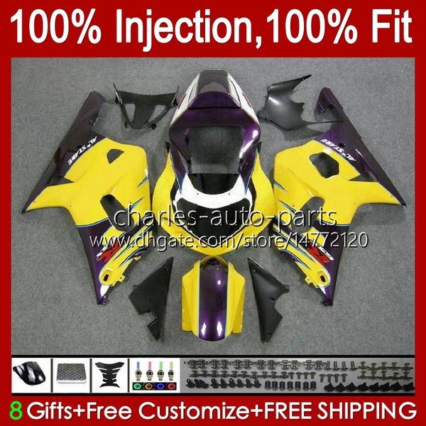 Molde de inyección para SUZUKI GSXR750 K1 GSXR 600 750 CC 2001 2002 2003 Bodys 37No.63 GSXR600 GSXR-750 GSXR-600 01-03 600CC 750CC GSX-R750 01 02 03 OEM Carenado amarillo stock