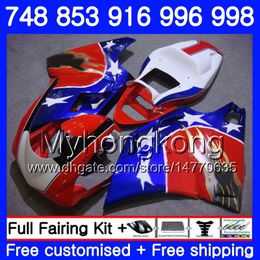 Kit Pour DUCATI 748S 748 853 916 996 998 S R 94 99 00 01 02 327HM.36 853S 916R 996R 998S 748R 1994 1999 2000 2001 2002 Carénage chaud bleu clair