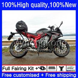 Kit Pour HONDA CBR 650 F CBR-650F 2011 2012 2013 2014 2015 53HM.14 CBR 650F CBR650 F Brillant noir chaud CBR-650 CBR650F 11 12 13 14 15 16 Carénages