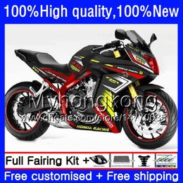 Kit Pour HONDA CBR 650 F CBR-650F 2011 2012 2013 2014 2015 53HM.13 CBR Noir brillant 650F CBR650 F CBR-650 CBR650F 11 12 13 14 15 16 Carénages