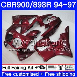 Kit voor HONDA CBR900RR CBR 893RR 1994 1995 1996 1997 Donkerrood stock Body 260HM.AA CBR 893 CBR900 RR CBR893 RR CBR893RR 94 95 96 97 FUNLING