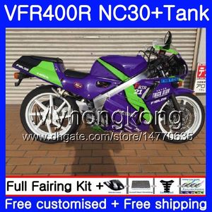 Kit Pour HONDA RVF400R V4 Nouveau violet vert VFR400R 1989 1990 1991 1992 1993 269HM29 VFR400 RVF VFR 400 R NC30 VFR 400R 89 90 91 92 93 Carénage