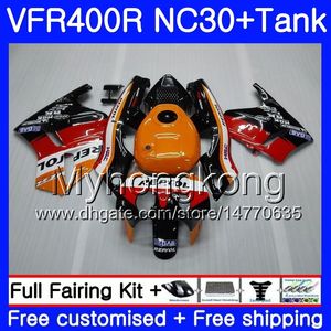 Kit Pour HONDA RVF400R VFR400 NC30 V4 VFR400R 89 90 91 92 93 269HM.1 RVF VFR 400 R VFR 400R 1989 1990 1991 1992 1993 Repsol orange Carénage