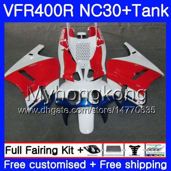 Kit para HONDA RVF400R VFR400 NC30 V4 VFR400R 89 90 91 92 93 269HM.22 RVF VFR 400 R VFR 400R 1989 1990 1991 1992 1993 Carenado azul rojo