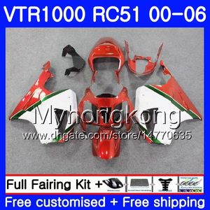 Kit Pour HONDA VTR 1000 RC51 2000 2001 2002 2003 2004 2005 2006 257HM.50 RTV1000 SP1 SP2 VTR1000 00 01 02 03 04 05 06 Carénage blanc rouge chaud