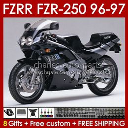 OEM-body voor Yamaha Fzr250RR FZR250-R FZR-250R FZR250R 96-97 Bodywork 144No.2 Fzr-250 Fzr250 R RR 1996 1997 FZRR FZR 250R 250RR FZR 250 RR 96 97 Fairing Black Black Black Black Black Black Black Black Black Black Black Black Black Black Black Black Black Black Black Black Black Black Black