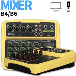 Kit kit b6 6 canaux Mixer Sound Conference Outdoor Conference Audio Mixer USB Bluetooth Reverardation Audio Processor Instrument Sound Card Car Car
