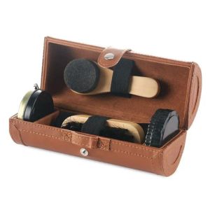 Kit Leather Shoes Care Set van 6 stuks schoenschoenschoen schoenschoen reinigingsdoek spons borstel spons afval