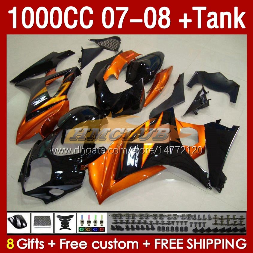 Tanques de kit para Suzuki GSXR1000CC GSXR 1000 CC 1000CC 07-08 Trabalho para carroceria 158NO.144 GSXR-1000 GSXR1000 K7 07 08 BODY GSX R1000 GSX-R1000 2007 2008 Fairing Stock Stock