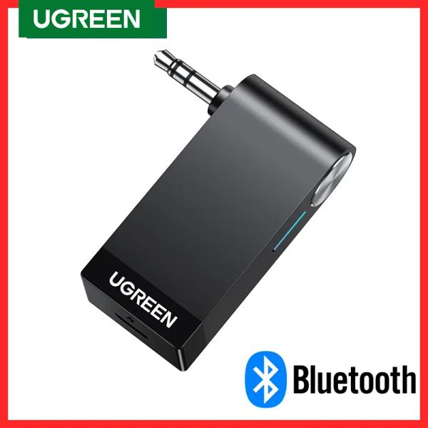 Kit Ugreen Aux Bluetooth récepteur 3,5 mm pour la voiture, adaptateur Bluetooth portable pour la voiture, Bluetooth 5.0 pour la maison stéréo / écouteur filaire