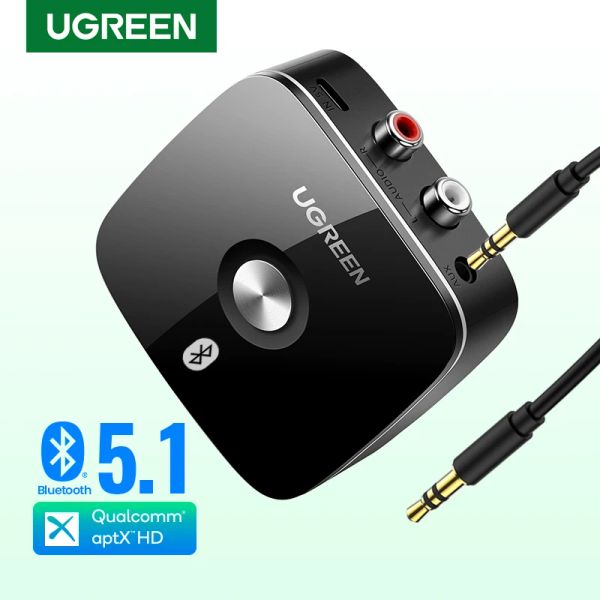 Kit Ugreen Bluetooth RCA récepteur 5.1 APTX HD 3.5 mm Jack AUX Adaptateur sans fil pour la télé