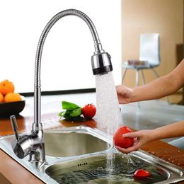 Cuisine 360 degrés rotatif Refléchissement Single Pandée Basin Basin Robinet Réglable en laiton solide Tut Down Spray Batcher Tap Deck Moustied