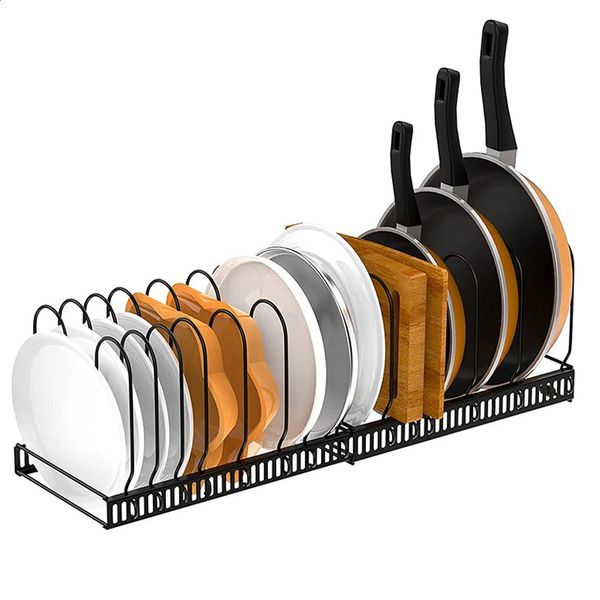 Accessoires de cuisine réglable multifonctionnel, organisateur de rangement de casseroles, bol de vaisselle, étagère de séchage, support d'ustensiles de cuisine 240125