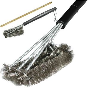 Accessoires de cuisine brosse et grattoir pour Barbecue, Kit de brosse de nettoyage, outils en acier inoxydable, poils métalliques triangulaires