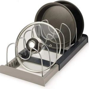 Accesorios de cocina, estante para ollas, cacerola, organizador de cocina para gabinete de almacenamiento, soporte de cocina, sartenes, tapa de ollas, estante organizador 240122