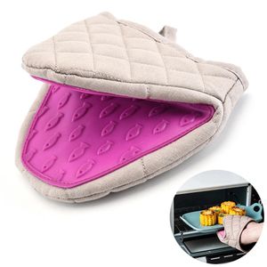 Keuken Anti-Brander Oven Handschoenen Mitts Silicone Antislip Heat Proof Microwave Mitt Isolatie Hand Clip Lade Dish Bowl Holder RRE10746