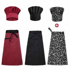 Cuisine Avril Restaurant Aprs pour Femmes Hôtel Chef Pinafore pour Homme Boulangerie Cuisinier Chapeau De Cuisine Café Serveur Bar Barman Casquette De Travail e064 #