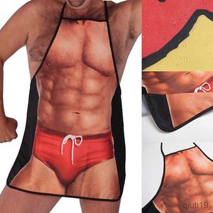 Keukenschort Schort Nieuwigheid Muscle Man Keuken Koken Grillen Schort Grappige Creatieve Thanksgiving Kerstcadeau R230710