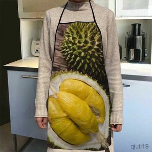 Keukenschort Custom Fruit Durian Keukenschort Diner Koken Schort Volwassen Bakken Accessoires Waterdichte Stof Gedrukt Schoonmaken Gereedschap R230710