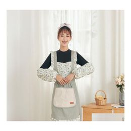 Keukenschort Koreaanse versie van dames mode Koreanstyle bloemen kant doublelager oliedicht waterdichte schattig huishouden kleine verse dr othmi