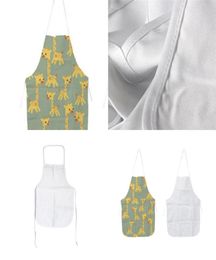 Keukenschorten Sublimatie Blanks DIY Oliebestendig Antifouling Wit Canvas Uniform Sjaal 70x48 CM Afdrukken Dames Heren Nieuwe collectie