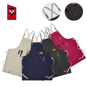 Tabliers de cuisine Femmes Café Boulangerie Barbier Cuisinier Chef Unisexe Imperméable Denim Bbq De Protection Résistant À L'usure 210629