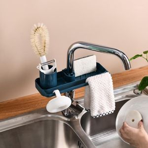 Keuken badkamer gootsteen kraan opslag plank spons zeep vaatdoek drain rack pool rag organizer houder fietsen caps maskers